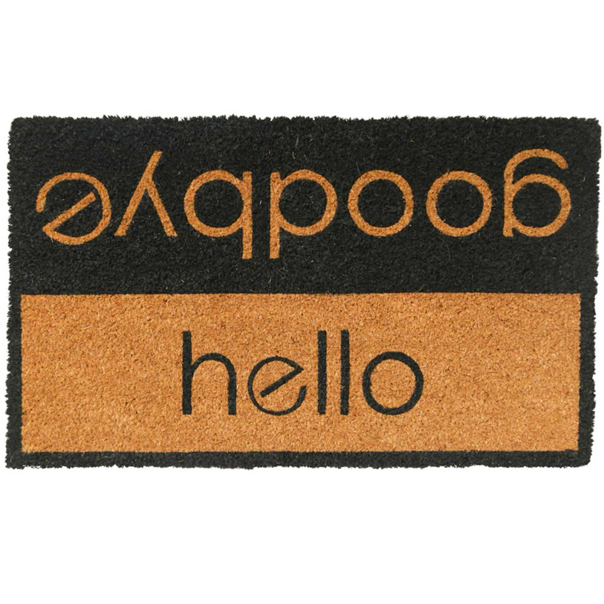 Fußmatte Kokos goodbye - hello, Kokos Fußmatte für den Eingangsbereich