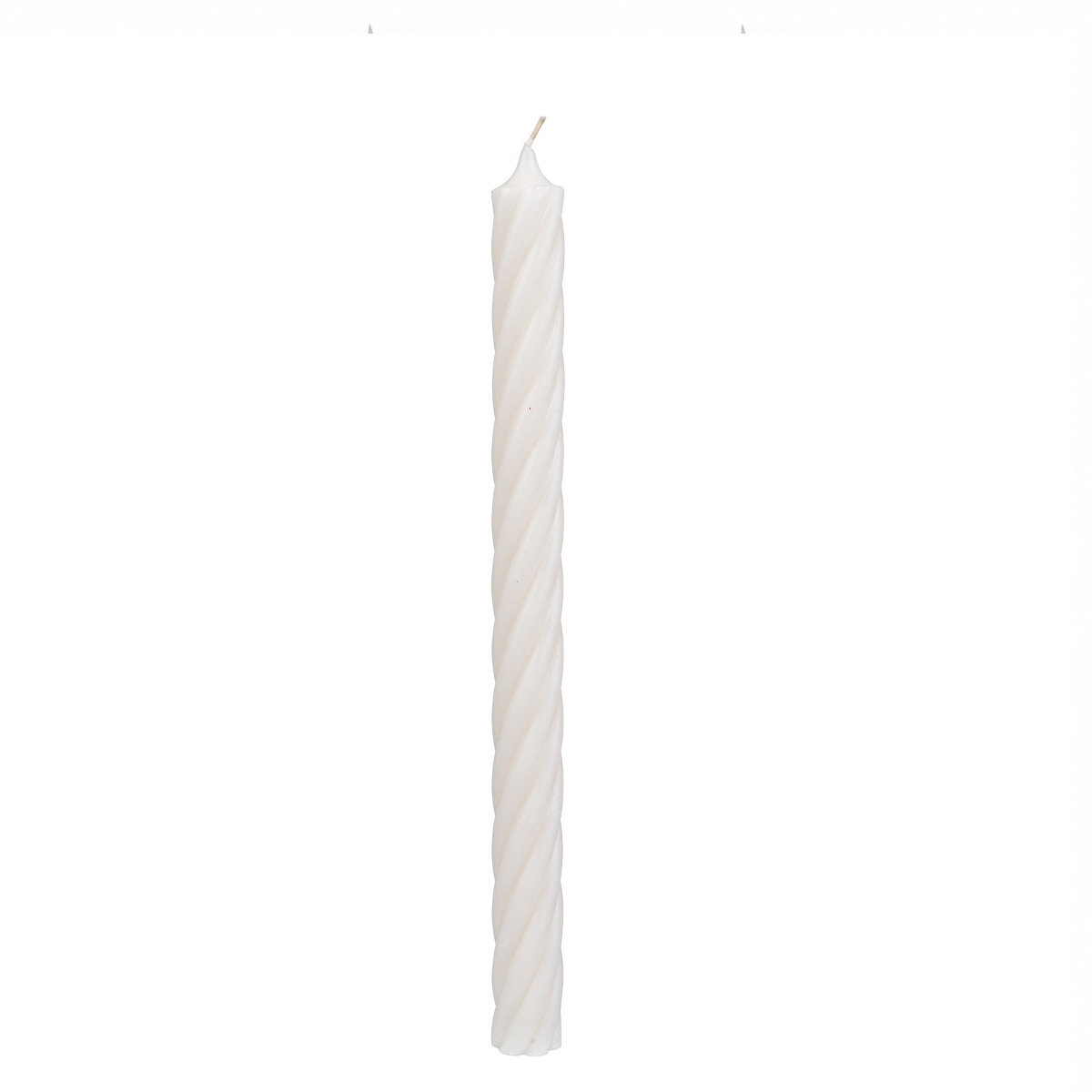 Stabkerze Rustic Twist gedreht, weiß, 250x28mm, Wenzel Kerzen