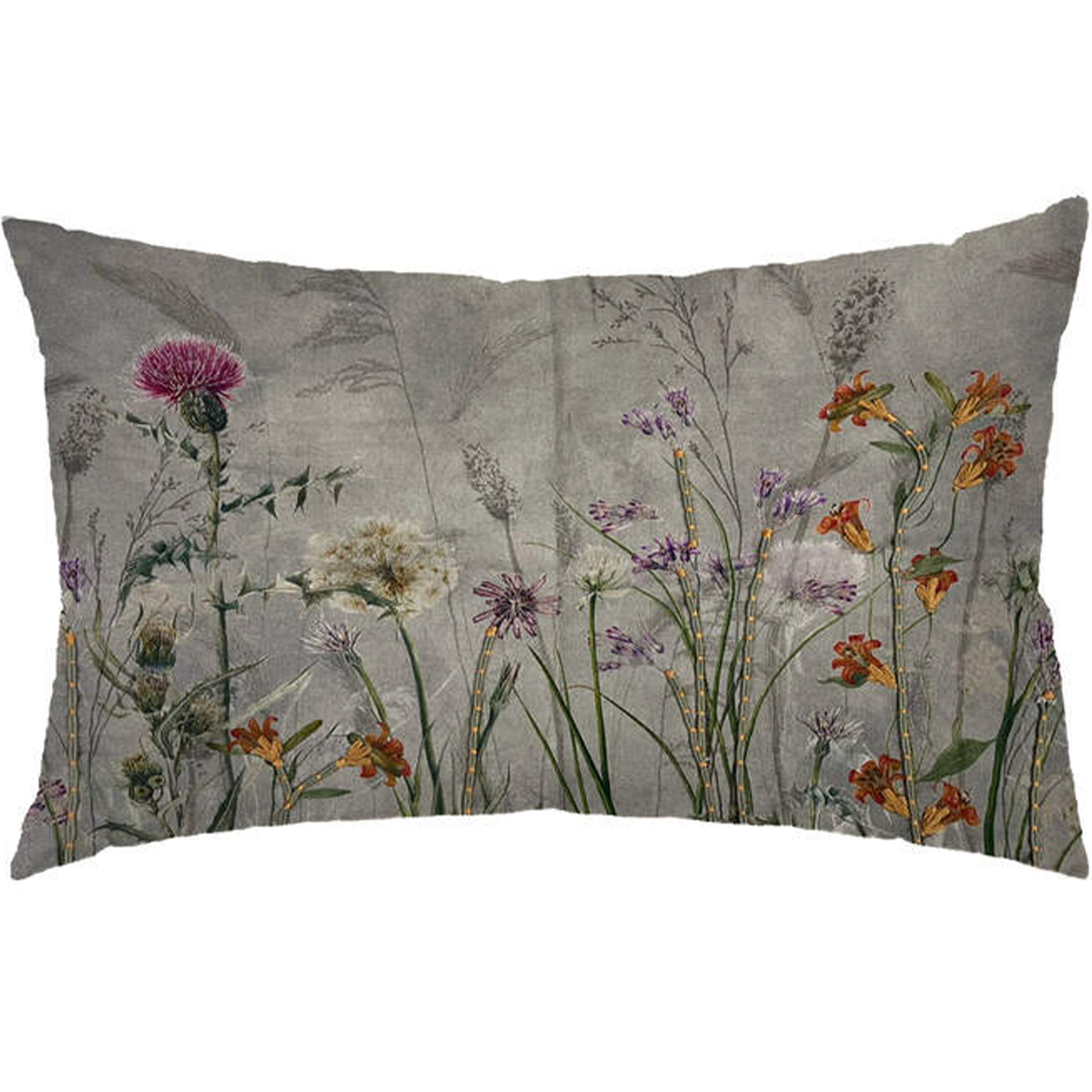 Dekokissen Wildblumenwiese – elegantes Sofakissen mit floralem Stickmotiv