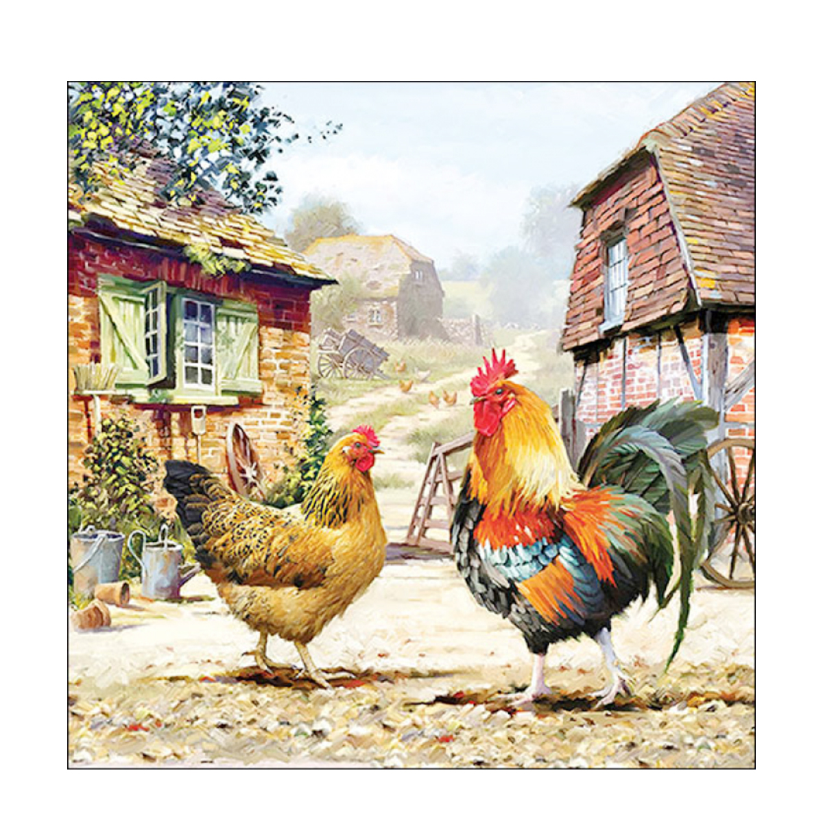 Ambiente Papierservietten Hühnerfarm, 33x33cm
