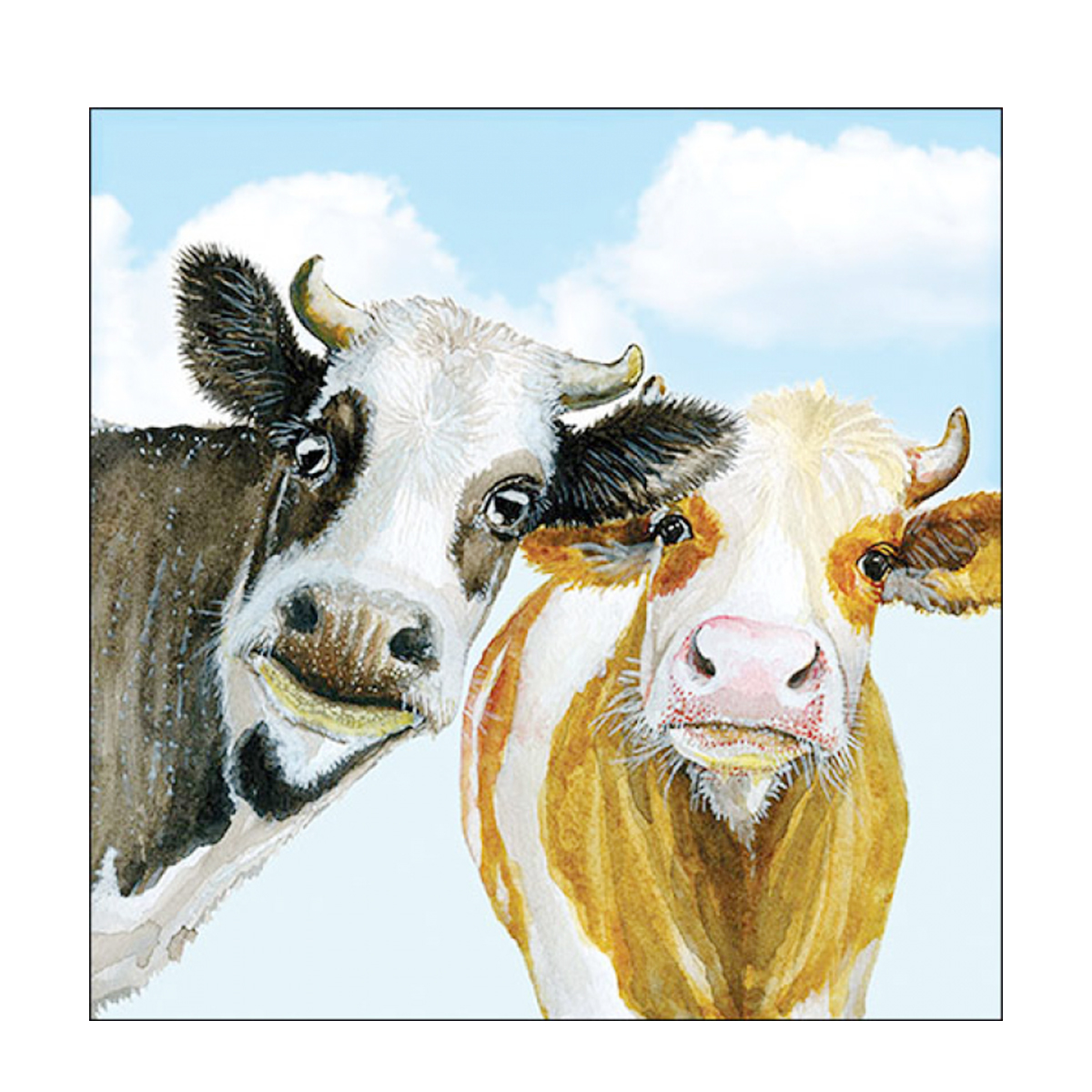 Ambiente Papierservietten neugierige Kühe Alma und Bella, 33x33cm