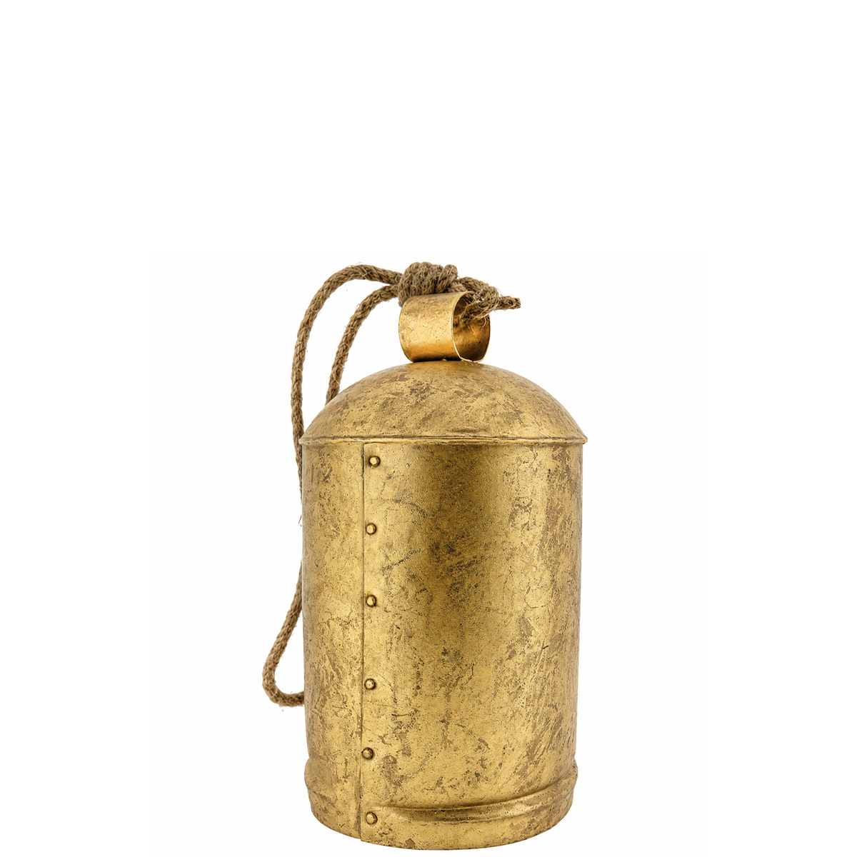 Deko Kuhglocke Schwaigen gold, Glocke mit Klang im Shabby Chic, 20cm