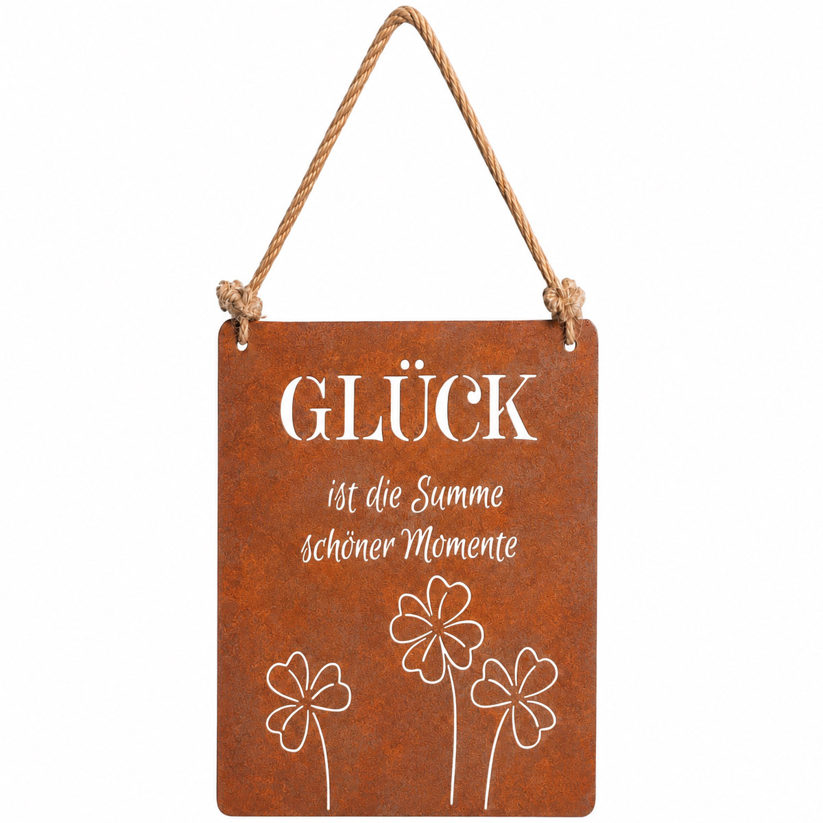 Rostschild "Glück ist die Summe schöner Momente" - Ein liebevoller Blickfang mit besonderem Charme