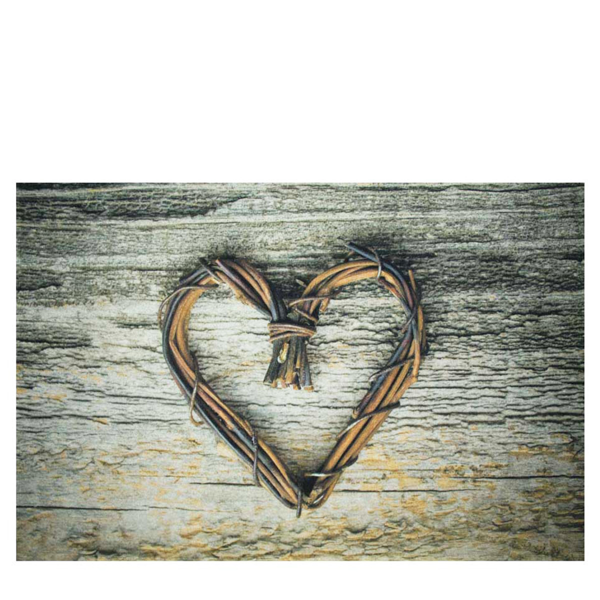 Textil Fußmatte Herz, Herz aus Zweigen, 75x50cm, Mars & More