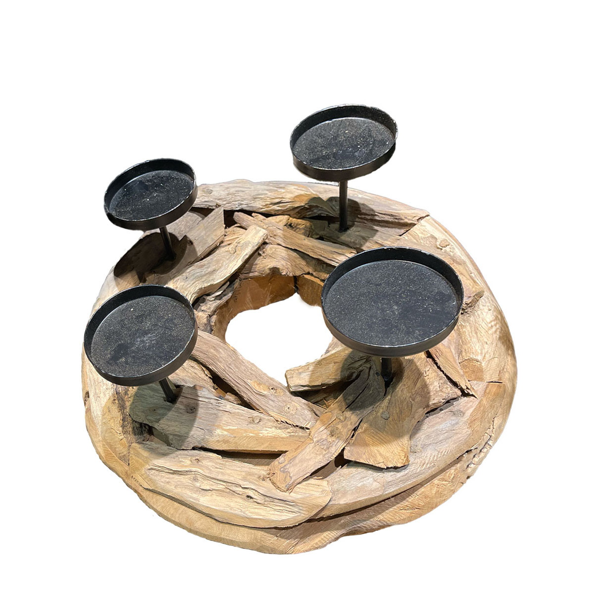 50687-017_01JBMHEA3V5ZWW048YWKC6PFJ17wruQ8rwnN0hp Adventskranz Naturholz, Treibholz Teak, Ø38cm, DIJK Natural Collections