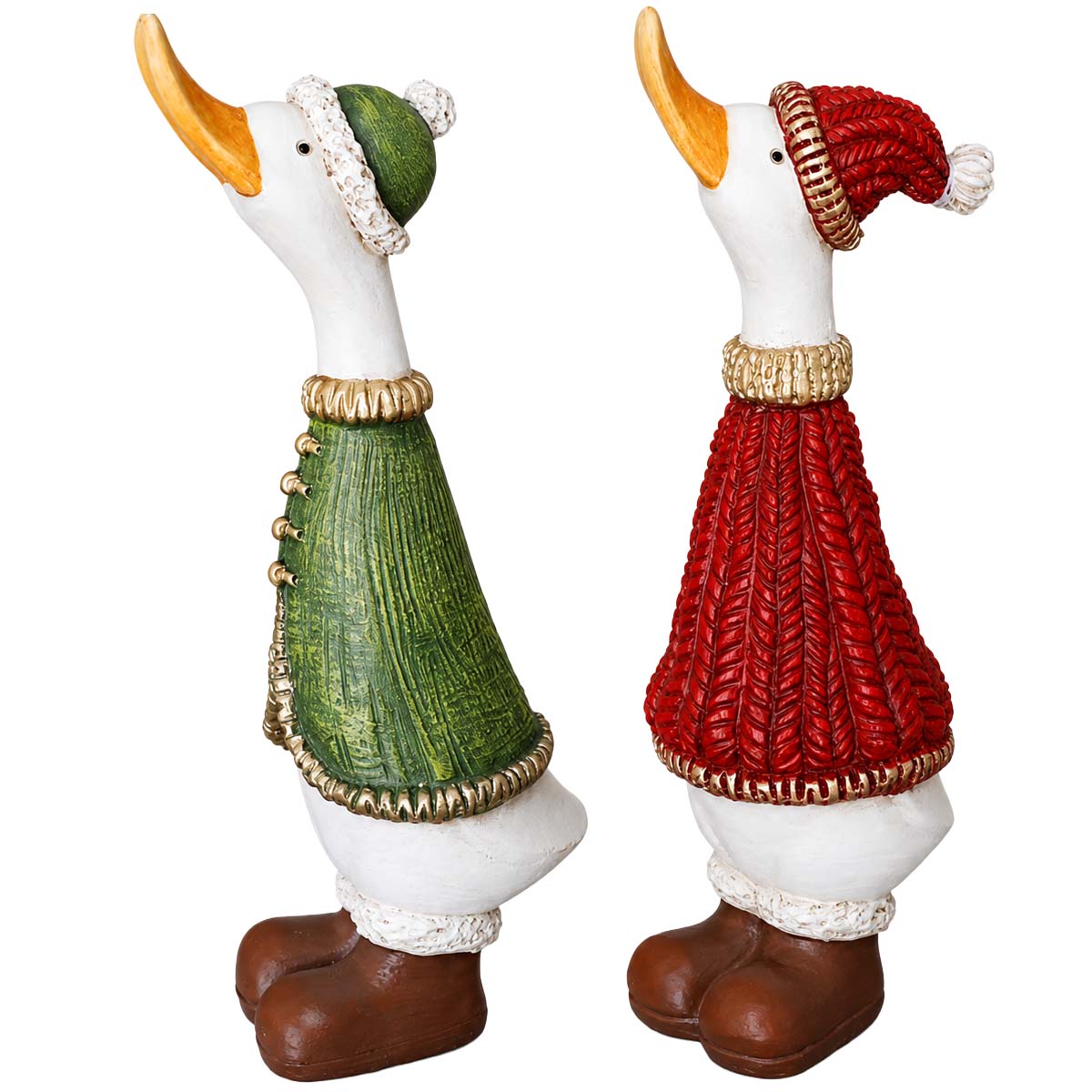Weihnachtsgans im Strickpullover - Das fröhliche Gänse-Duo für eine lustige Weihnachtszeit