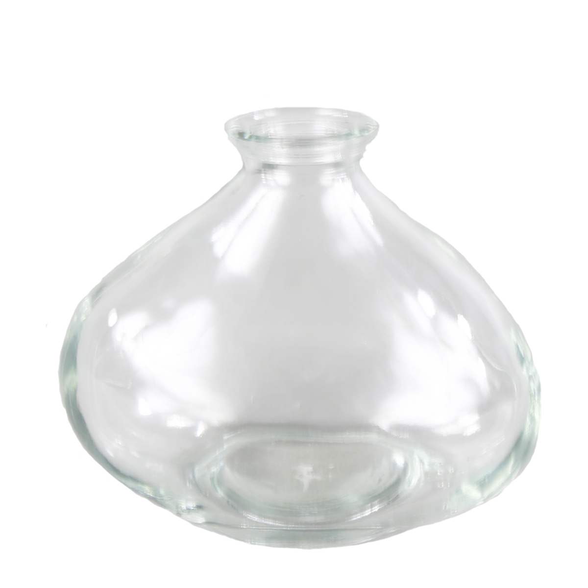Blumenvase Kiesel, kleine Glasvase bauchig klar, 9x11cm