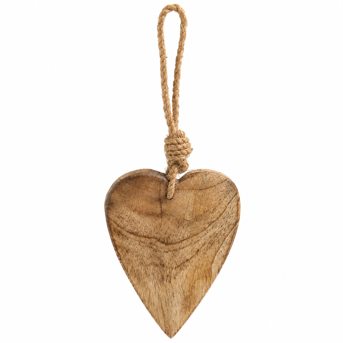 Deko Herz natur, Holzherz flach zum Hängen, 9cm