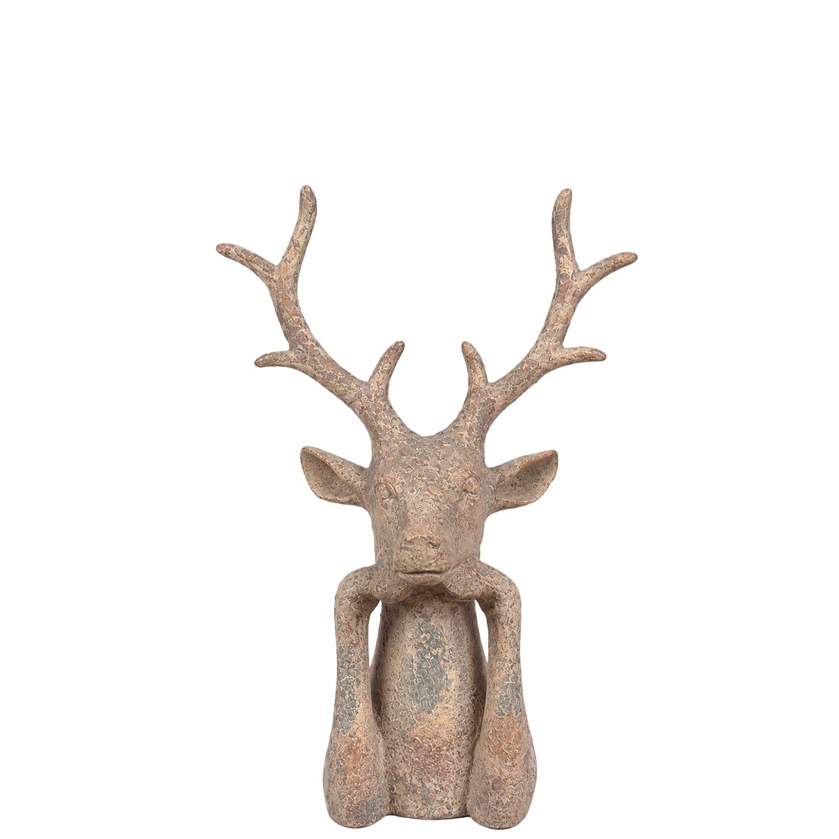 Deko Hirschkopf aus Polyresin, graubraun - Antiklook, 20cm