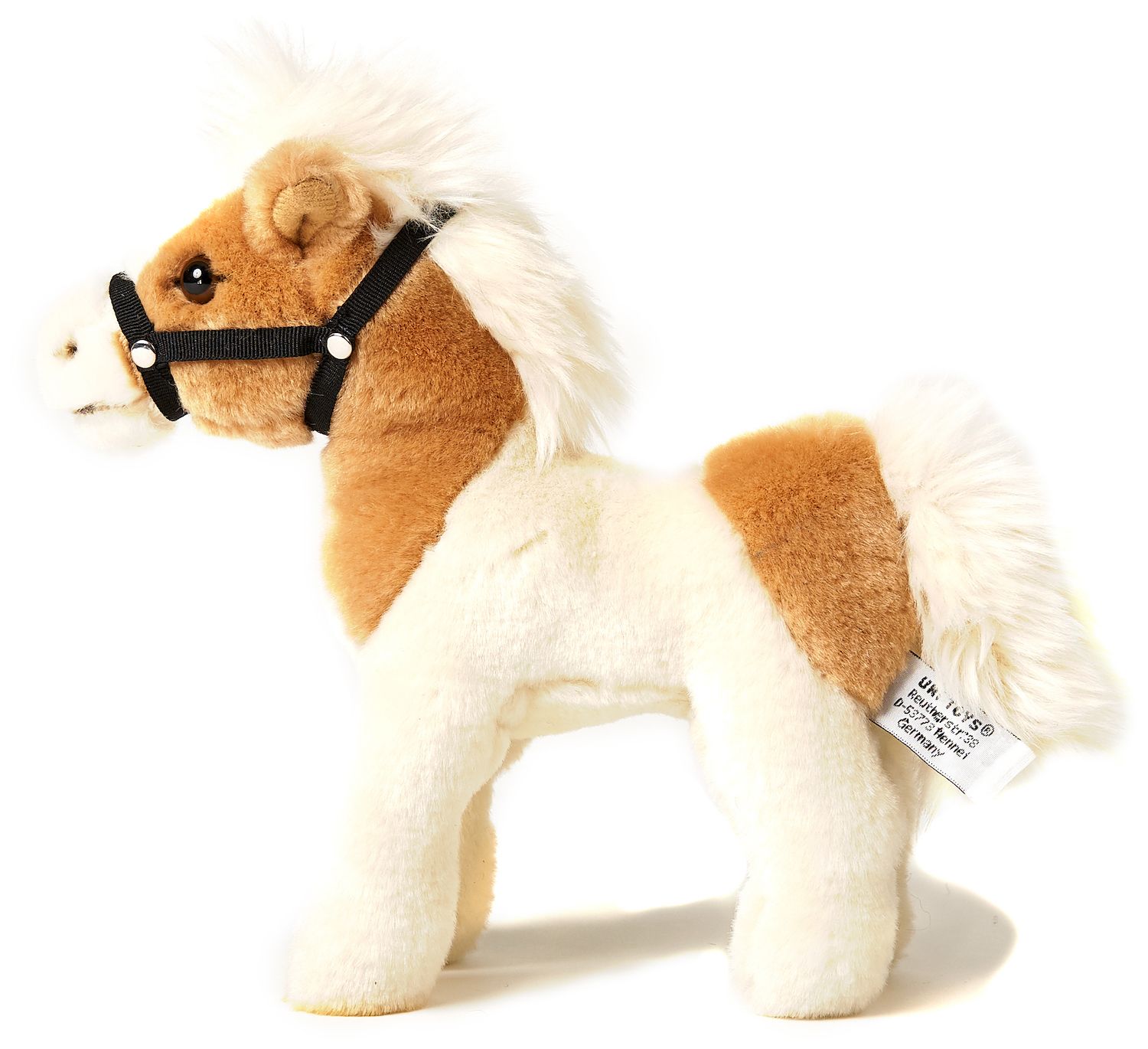 Plüschtier Pferd, Pferd mit Halfter, beige oder braun, 27cm, Uni Toys