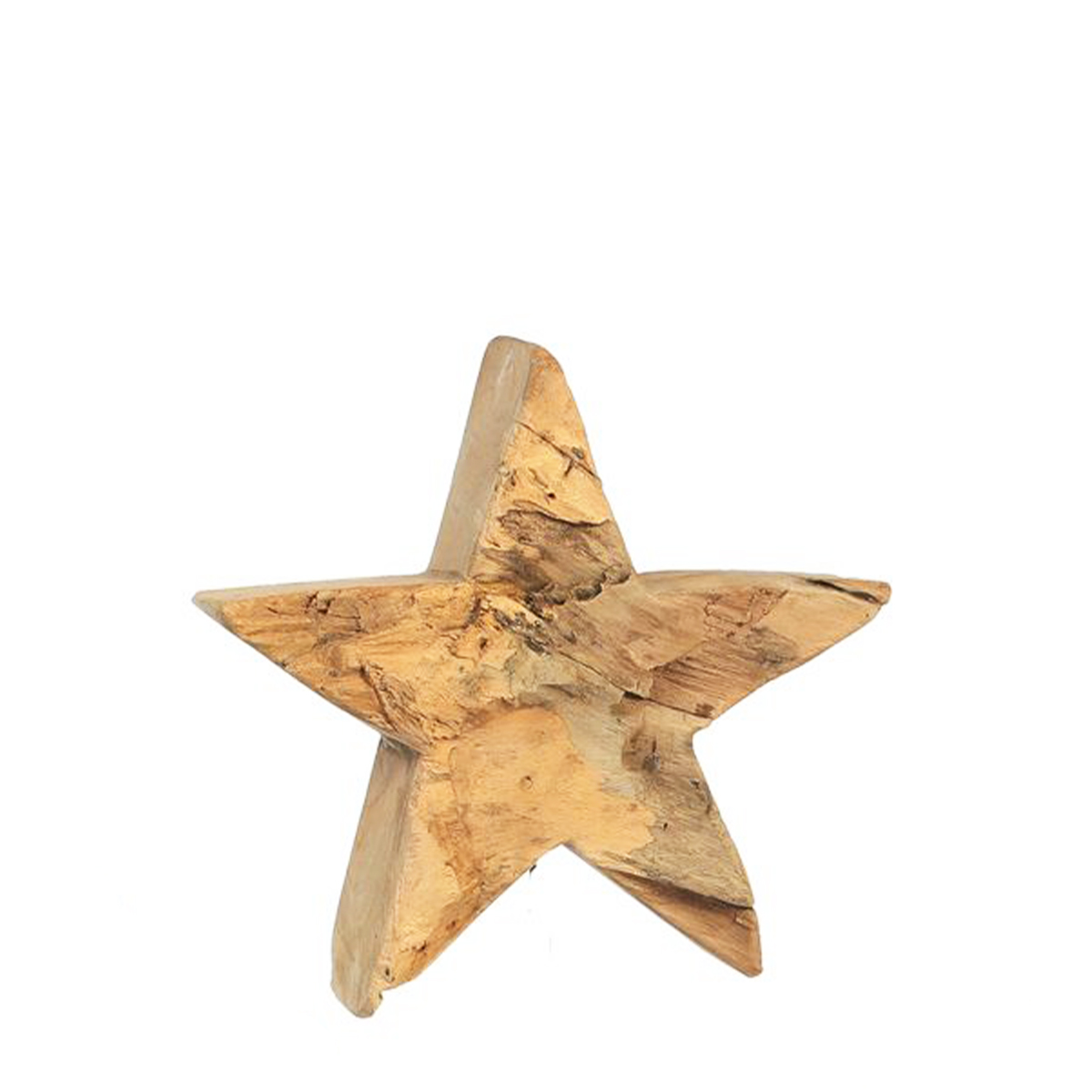 738183GnGtUqwB6qOhm Deko Stern, Holzstern Teak unfinish, 25x25cm, WMG Grünberger