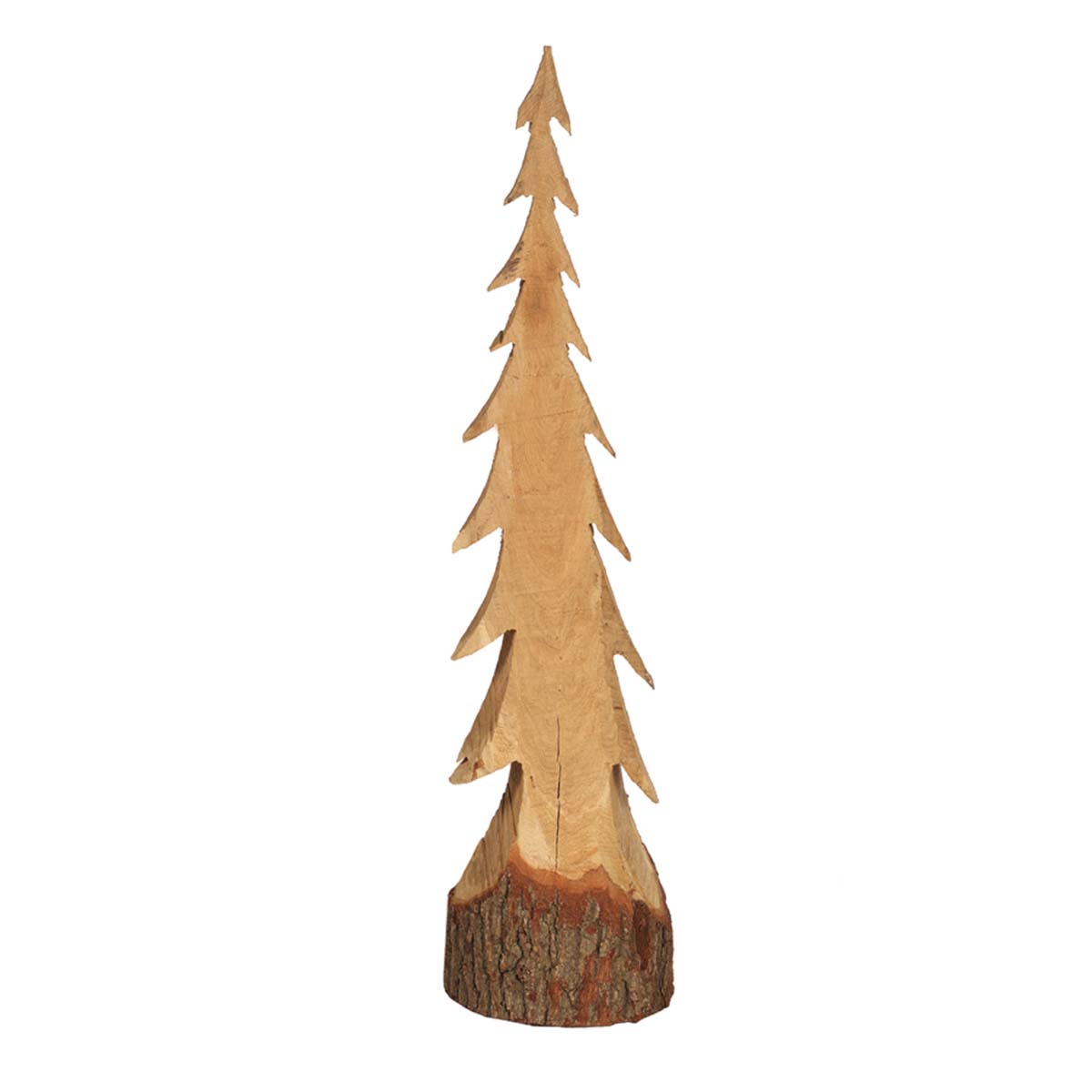 Deko Tannenbaum Natur, rustikale schlanke Tanne aus Naturholz, 120cm, WMG Grünberger