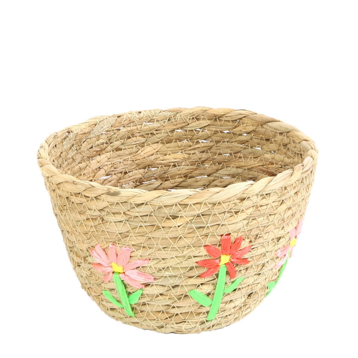 26755-3_01JNJX0V0N3QFNCVVCQWXXA1FTegePWFs1wUSxK Pflanzkorb Seegras mit Blumen, Übertopf natur mit Blumen, 17x11cm, Naturkorb