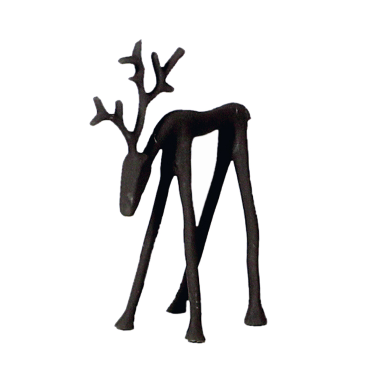 Deko Hirsch Karlik, sehr schlanker Metallhirsch, Rentier gebückt, 20cm, WMG Grünberger