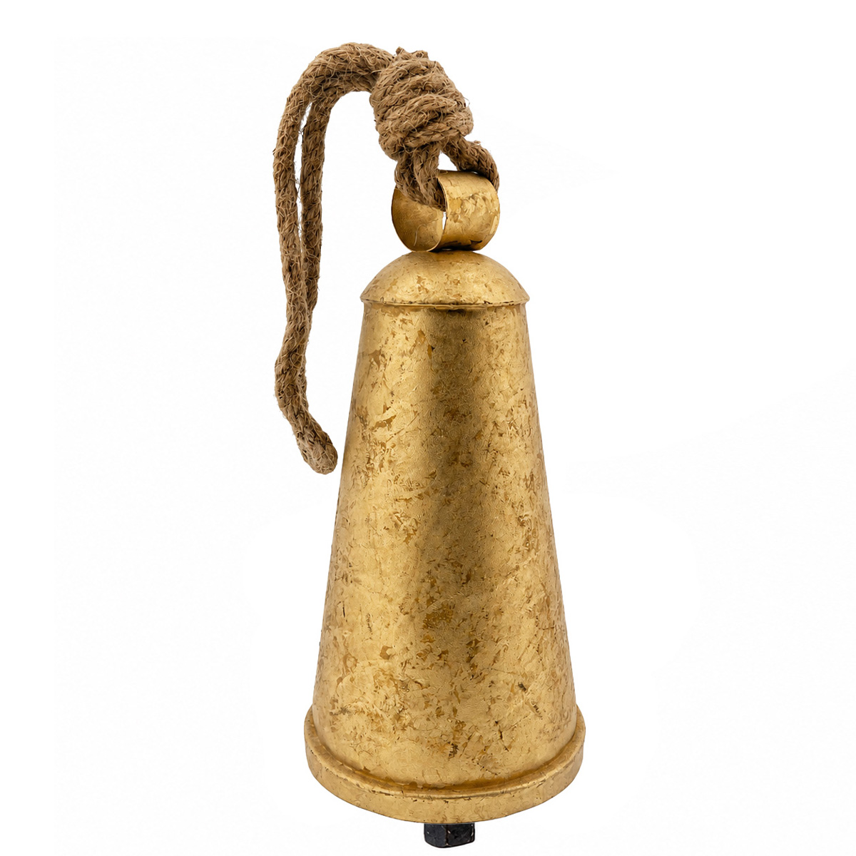 Deko Kuhglocke Antik-gold, rustikale Glocke mit Klang, Shabby Chic, 30cm