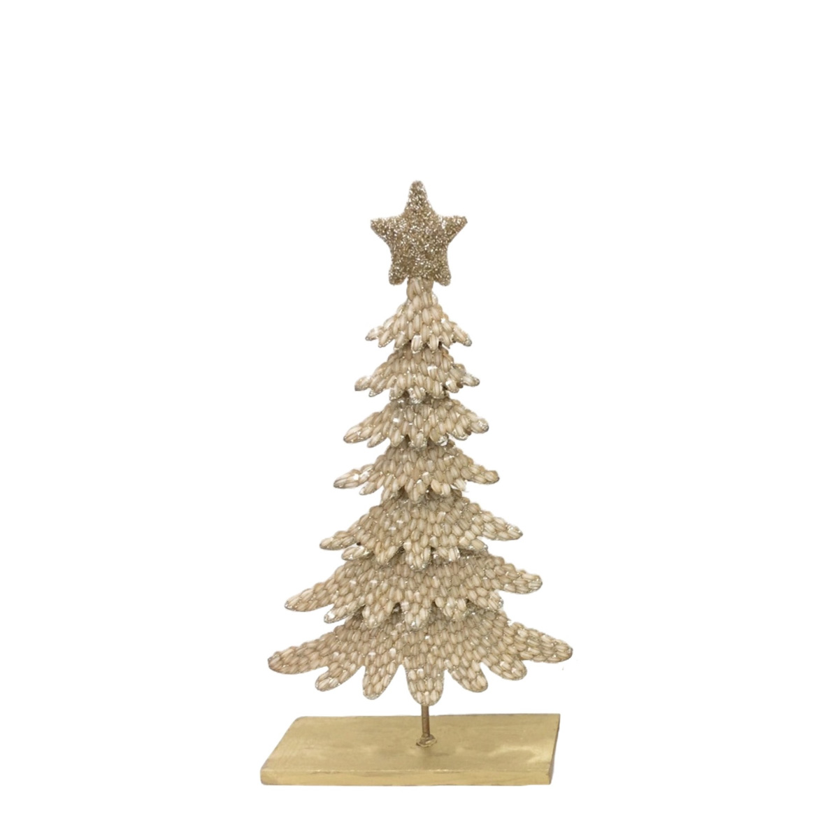 Edler Tannenbaum Weihnachten, goldener Weihnachtsbaum mit Pailletten und Weihnachtsstern, 40cm