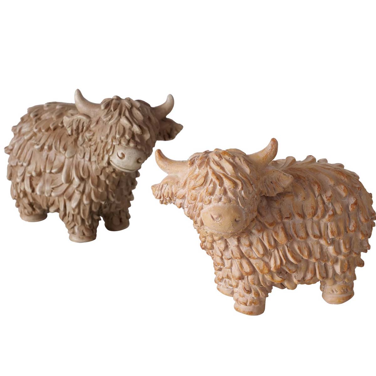 Deko Kuh Buffy, Schottisches Hochlandrind braun, 7cm, Boltze Home Collections