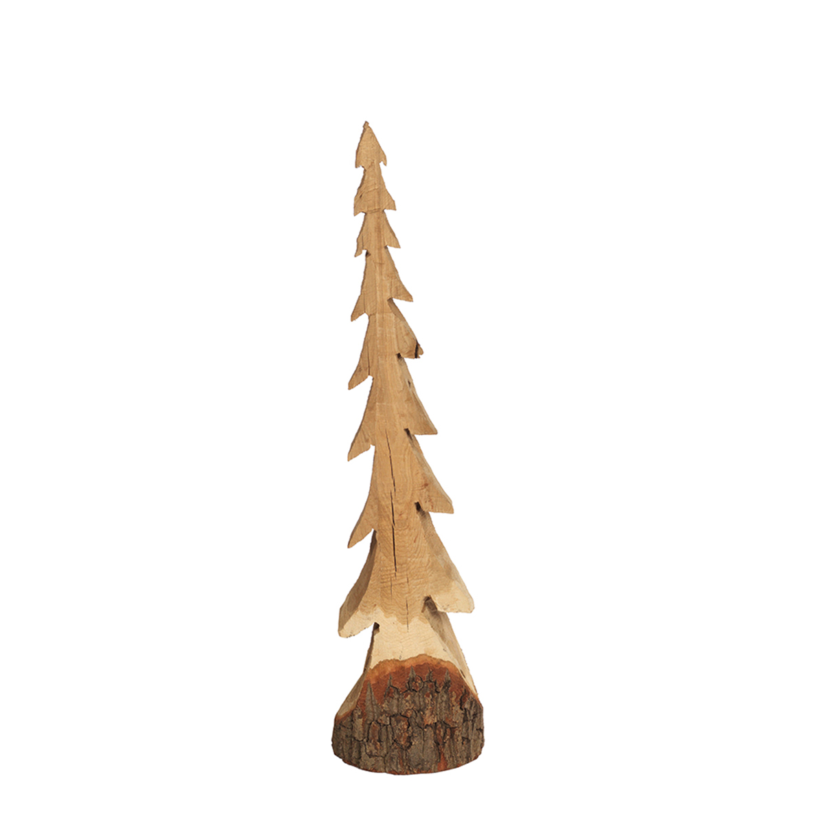 Deko Tannenbaum Natur, rustikale schlanke Tanne aus Naturholz, 100cm, WMG Grünberger