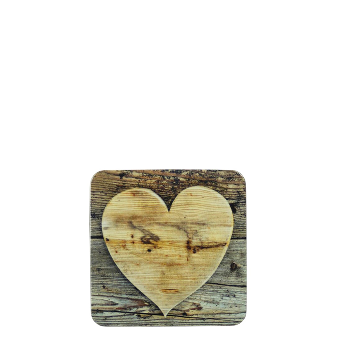 Untersetzer Herz, Holzherz, 10x10cm, Set/6, MDF/Kork, Mars & More