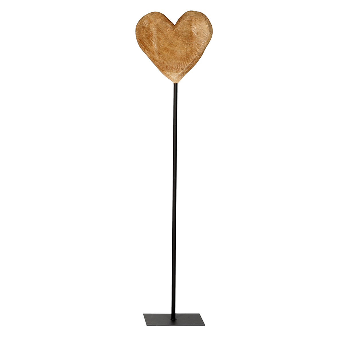 Deko Herz Naturholz sägerau, Holzherz auf Ständer, 140cm, WMG Grünberger