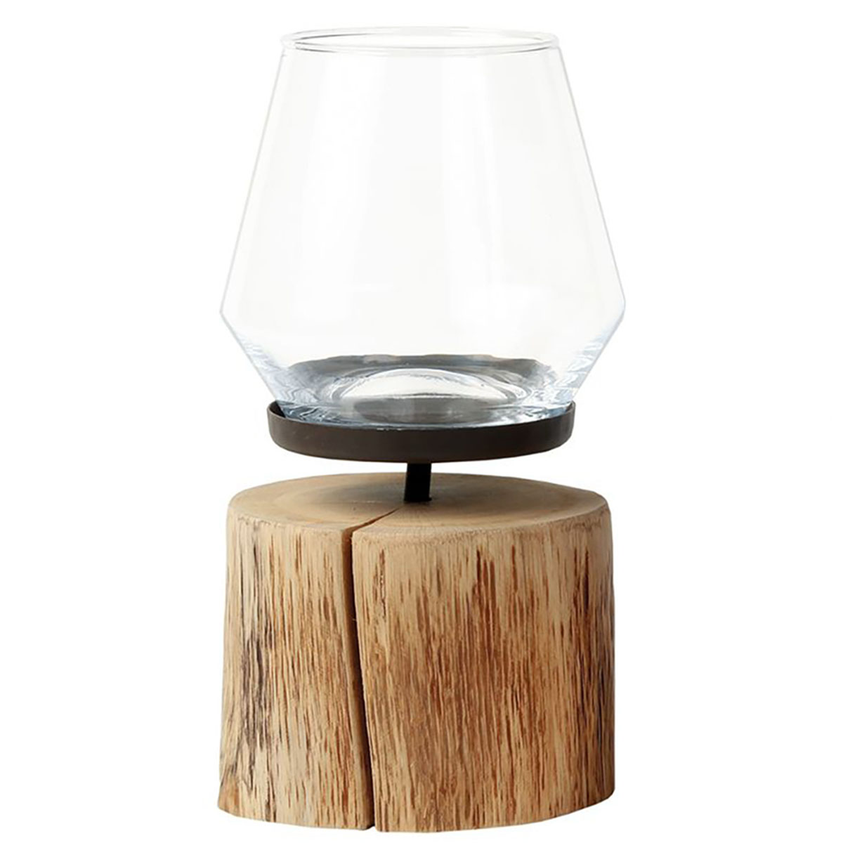 Holz Windlicht Mulan, Naturholzstamm, 28cm, WMG Grünberger