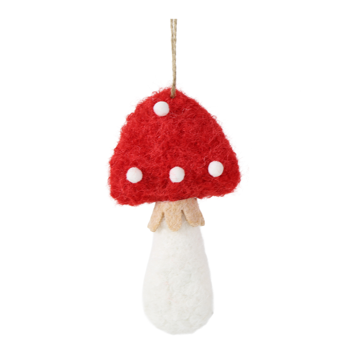 Deko Pilz aus Filz, Filzpilz, Fliegenpilz rot-weiß, 14cm