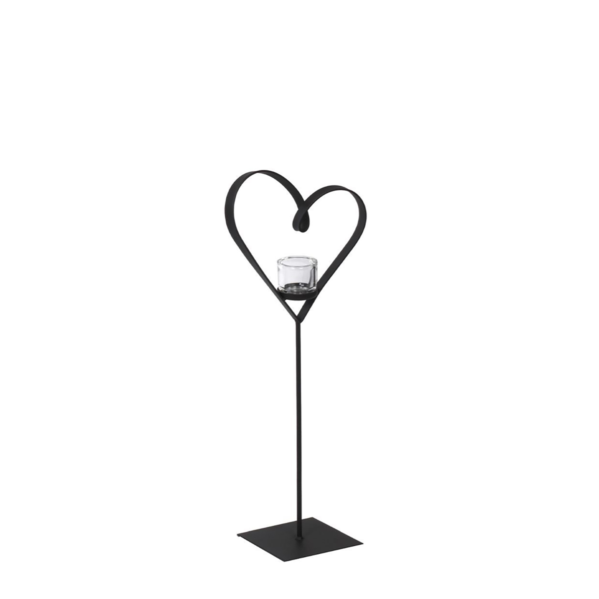 Deko Windlicht Herz Diana, geschwungenes Metallherz auf Metallständer, 60cm, WMG Grünberger