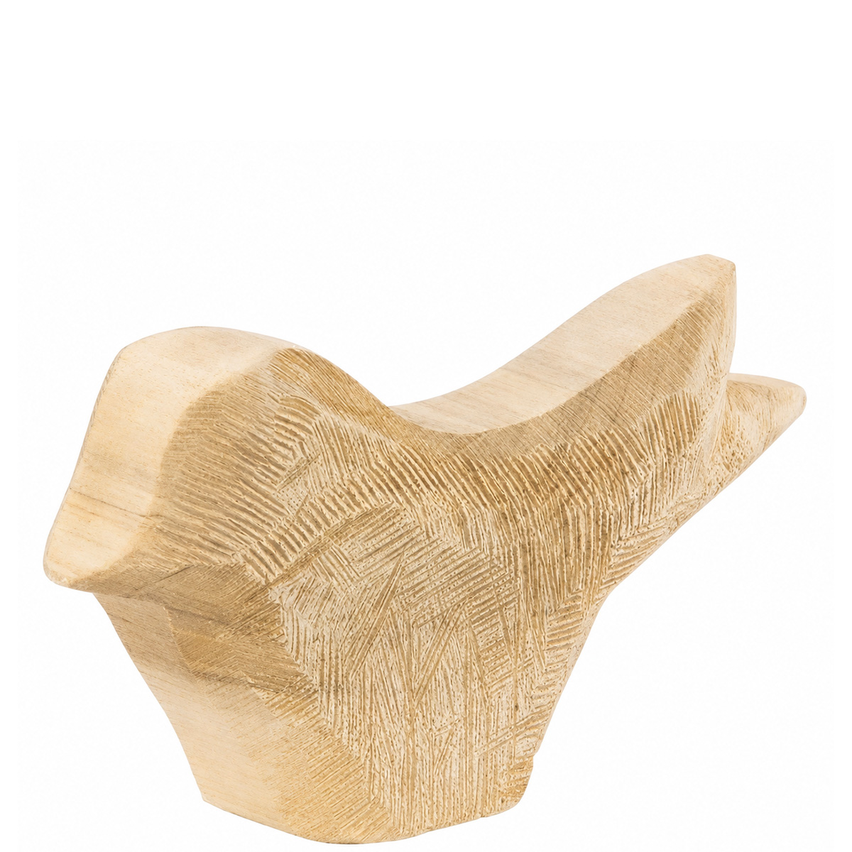 Deko Vogel Naturholz sägerau, schlichter Holzvogel 25cm, WMG Grünberger
