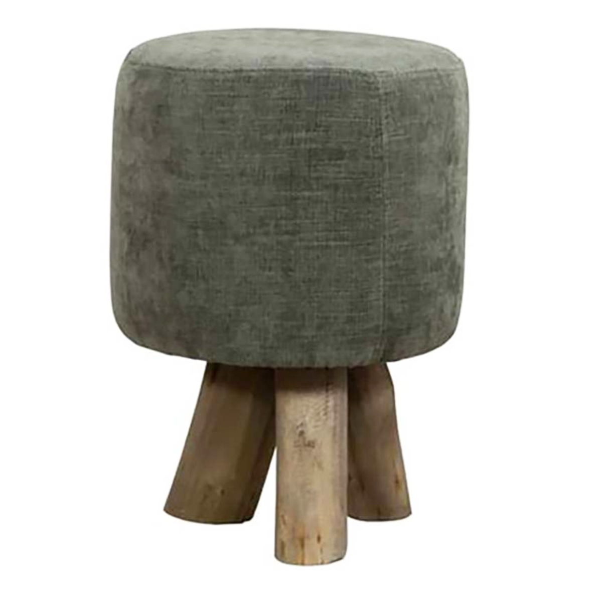 Holzhocker Tanja mit weichem Boston Stoffüberzug, ash-Naturholz, 45cm, WMG Grünberger