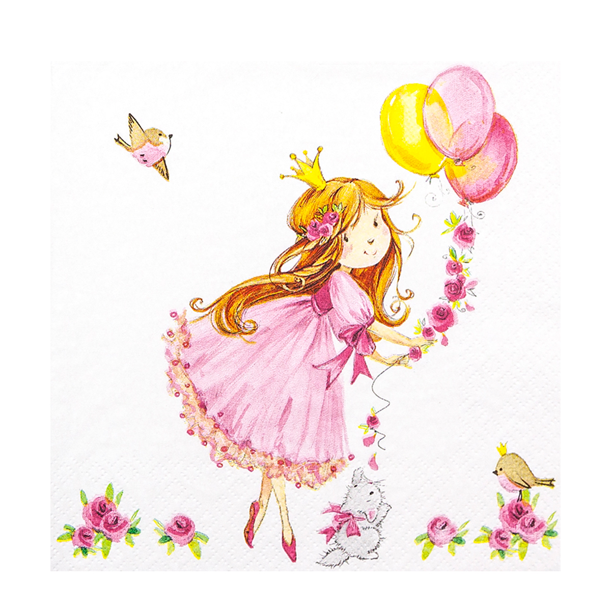 Home Fashion Servietten Prinzessin Cute Princess, 33x33cm