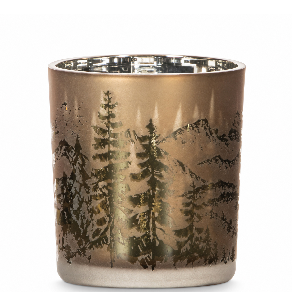 Windlichtglas Bergwelten, Berge und Wald, 8cm