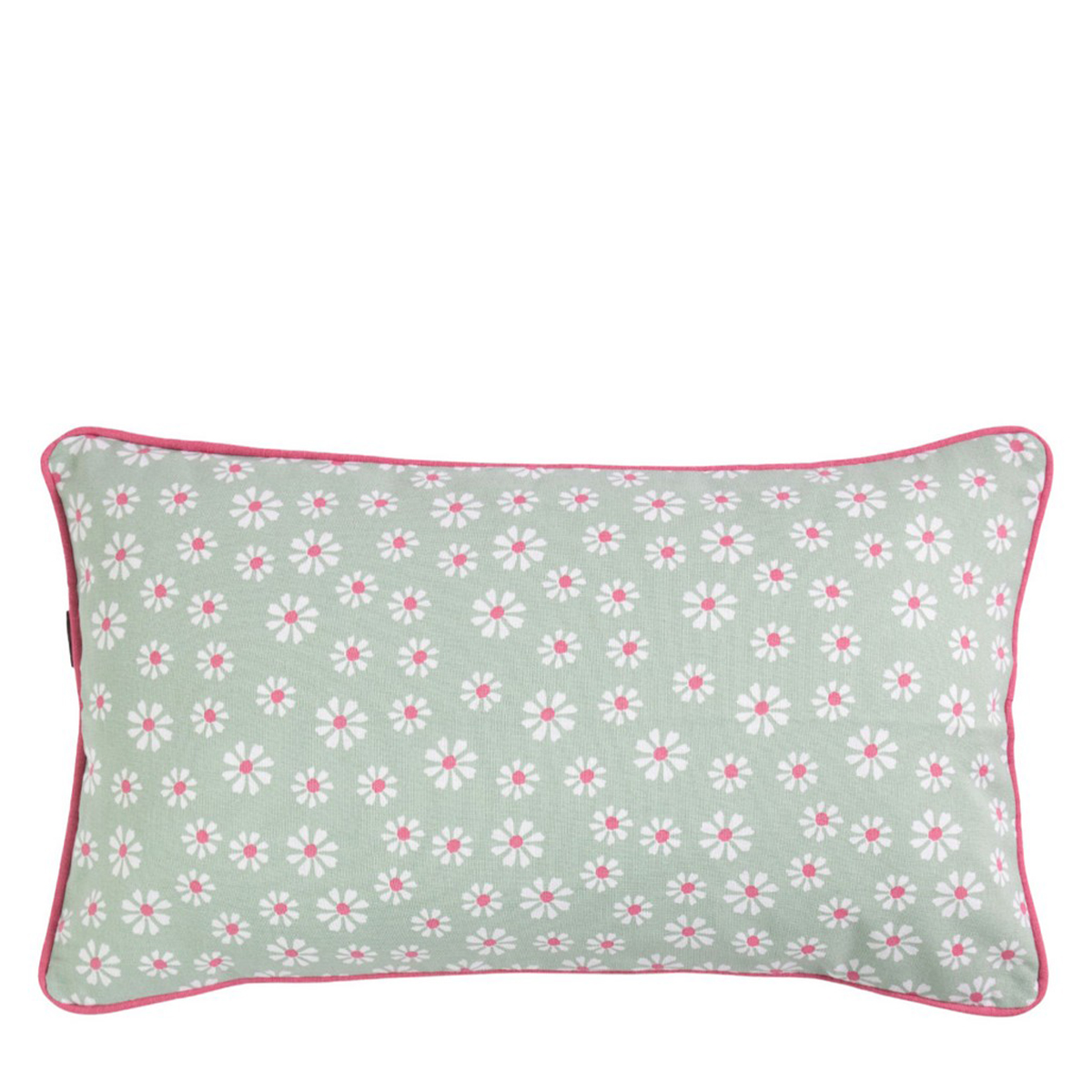 Deko Kissen Blumen Daisy, grünes Baumwollkissen mit Streu-Blumen, 30x50cm, Mars & More 