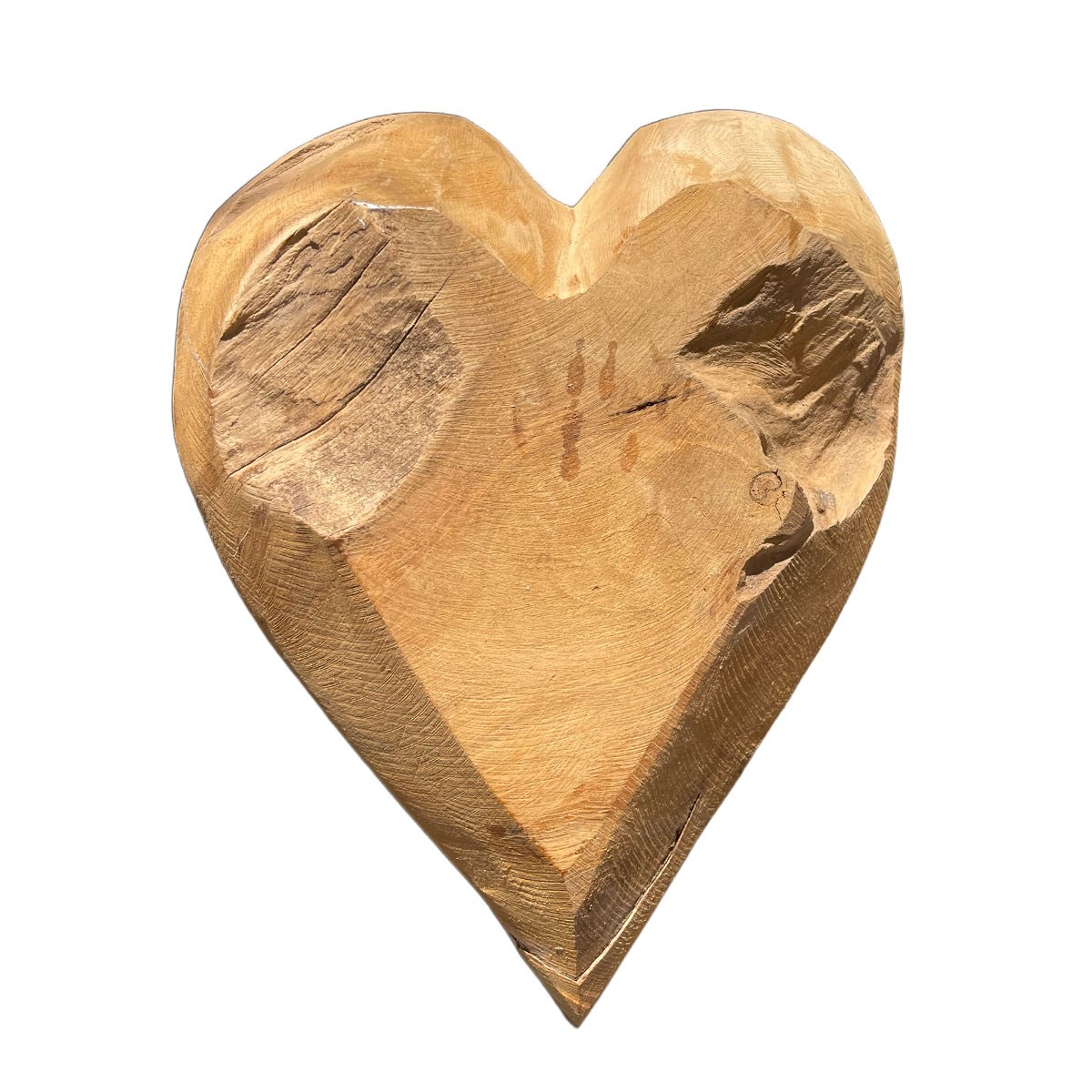 Deko Herz Teak unfinish, rustikales Holzherz Teak, WMG Grünberger