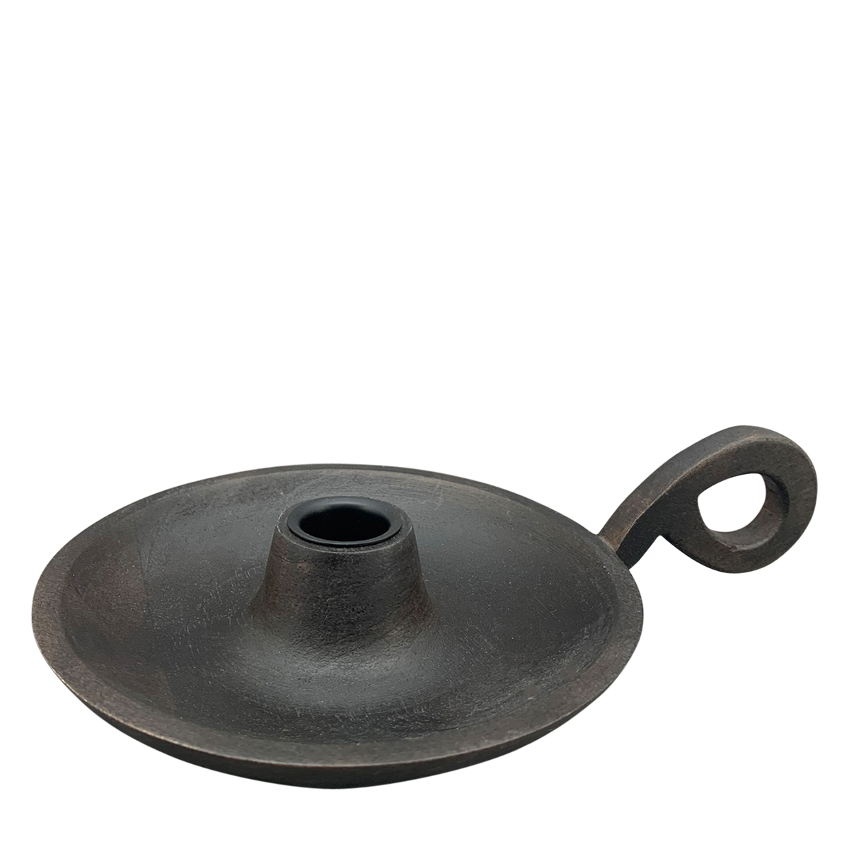 Kerzenständer Kammerleuchte mit Henkel, Kerzenhalter aus Holz rund