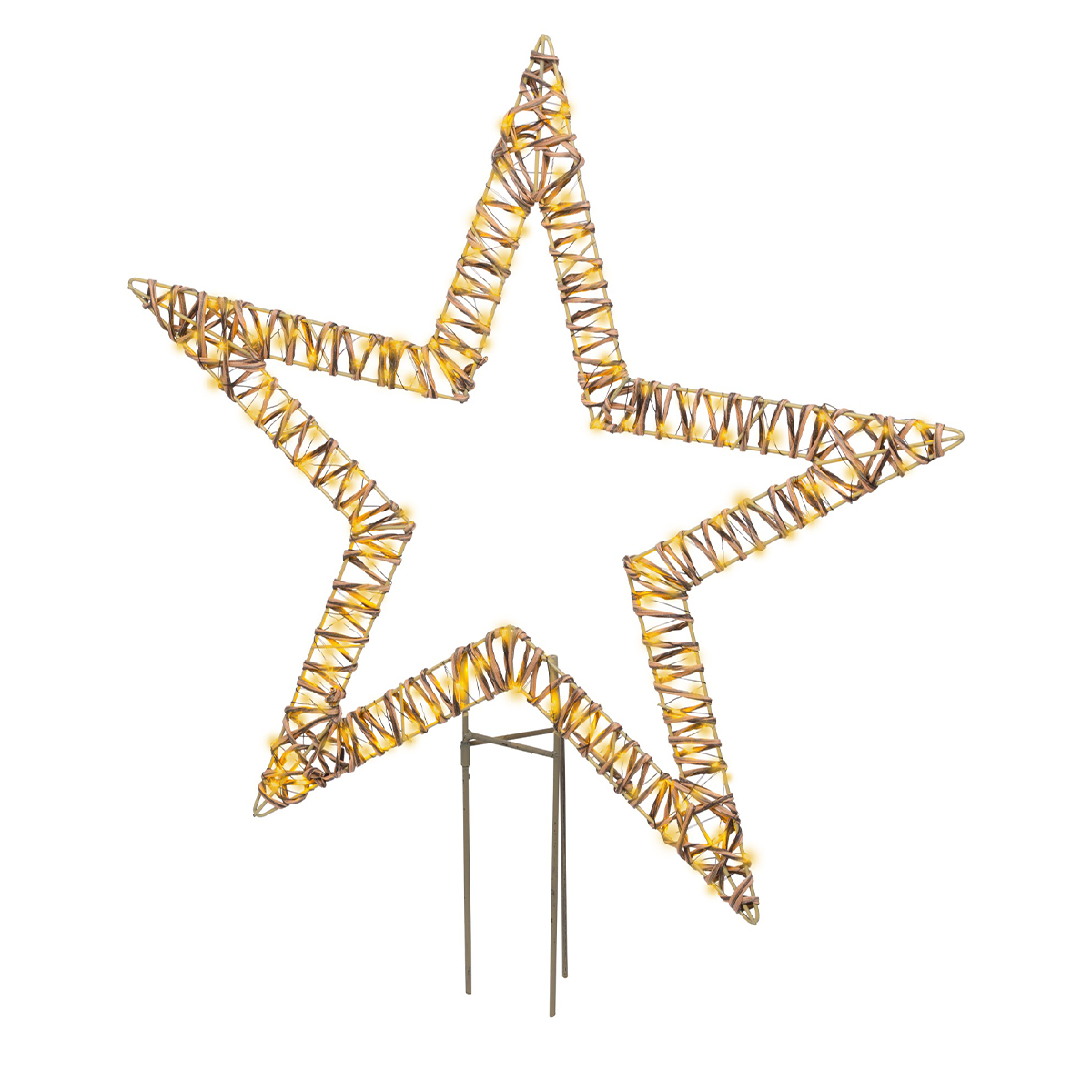 	LED Deko Stern Korbgeflecht, Aussenbereich, zum Stecken, 92cm