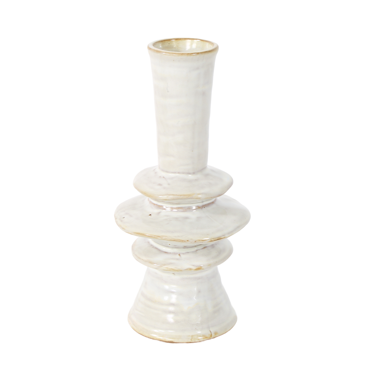 Deko Vase, Blumenvase, Keramikvase, cremeweiß, 21cm