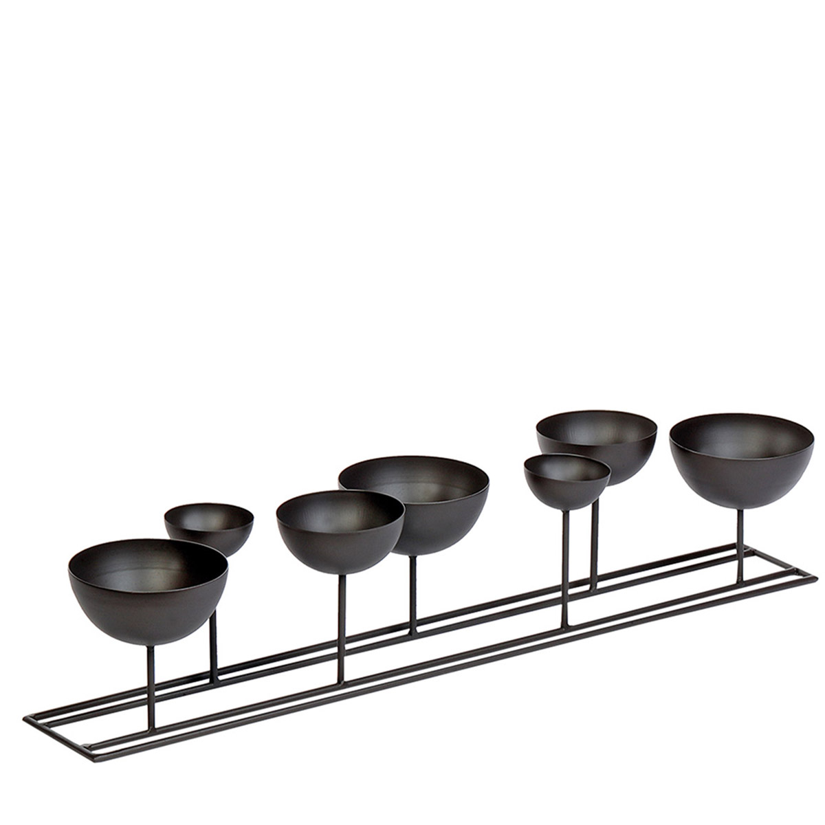 Eisen Windlicht Lincoln hoch, 7 Schalen in unterschiedlichen Größen, 70cm, WMG Grünberger