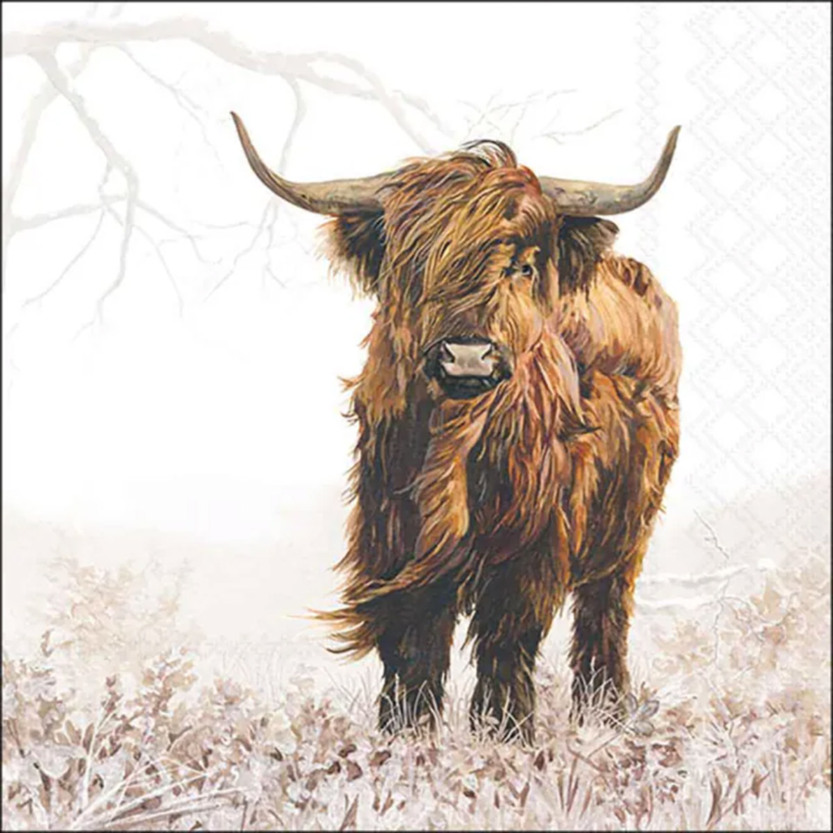 Ambiente Servietten Schottisches Hochlandrind Highlander, 33x33cm