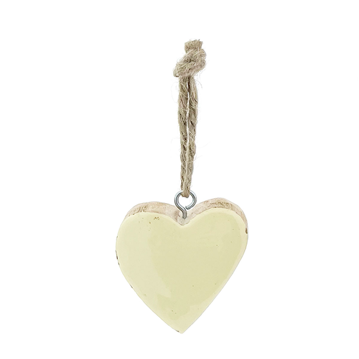 Deko Herz creme, Holzherz mit Lacküberzug creme, 5cm, Hänger