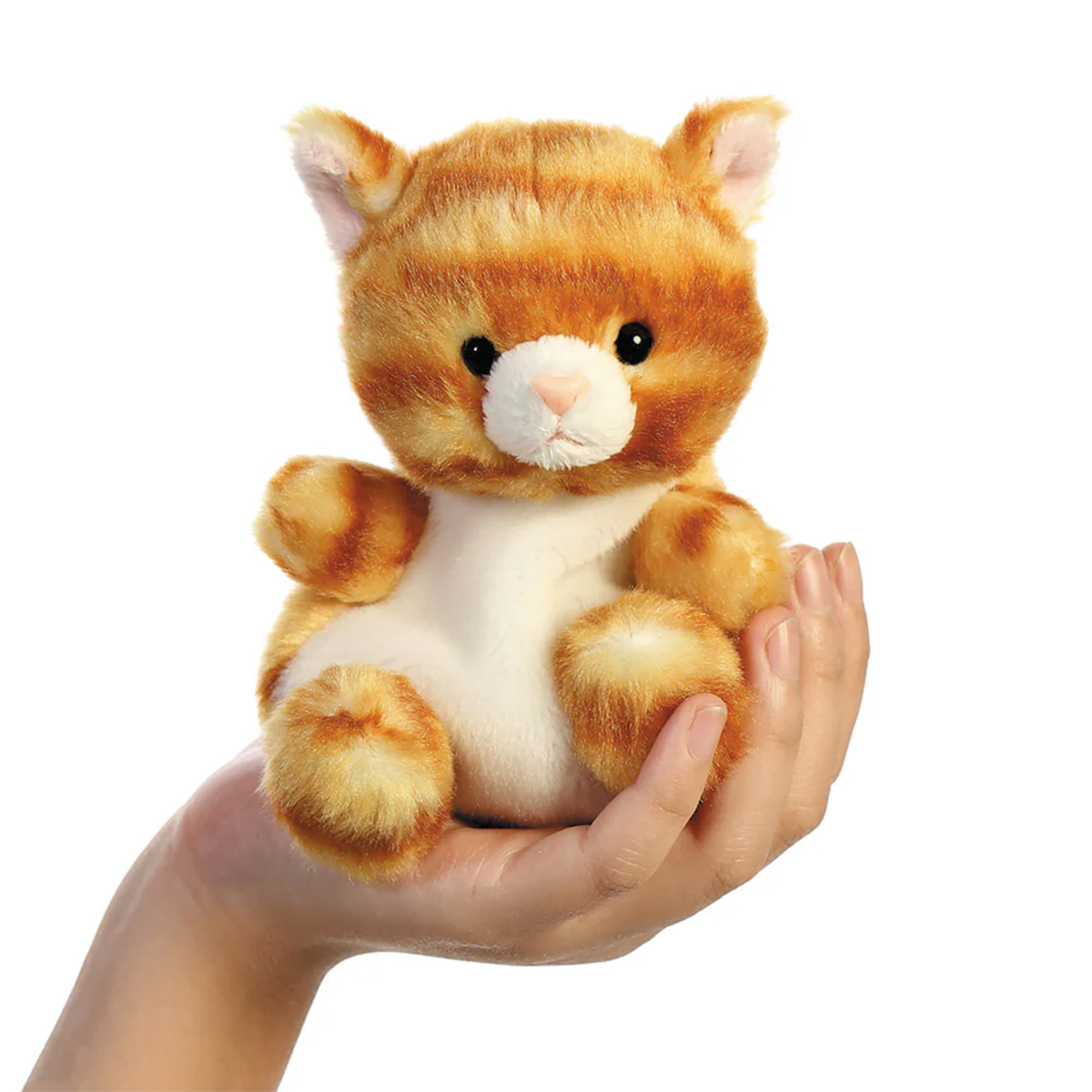 33473_01K2HCPEJSHFP4Y2PPJV5VKSTYbT0WNyD1EKQMA Plüsch Katze, Meow, braun-creme, Palm Pals, 13cm, Aurora World