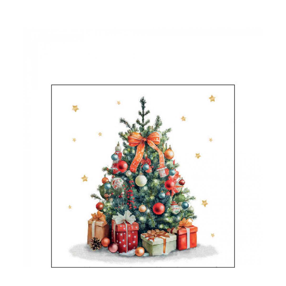 Ambiente Papierservietten Weihnachtsbaum mit Geschenke, 25x25cm