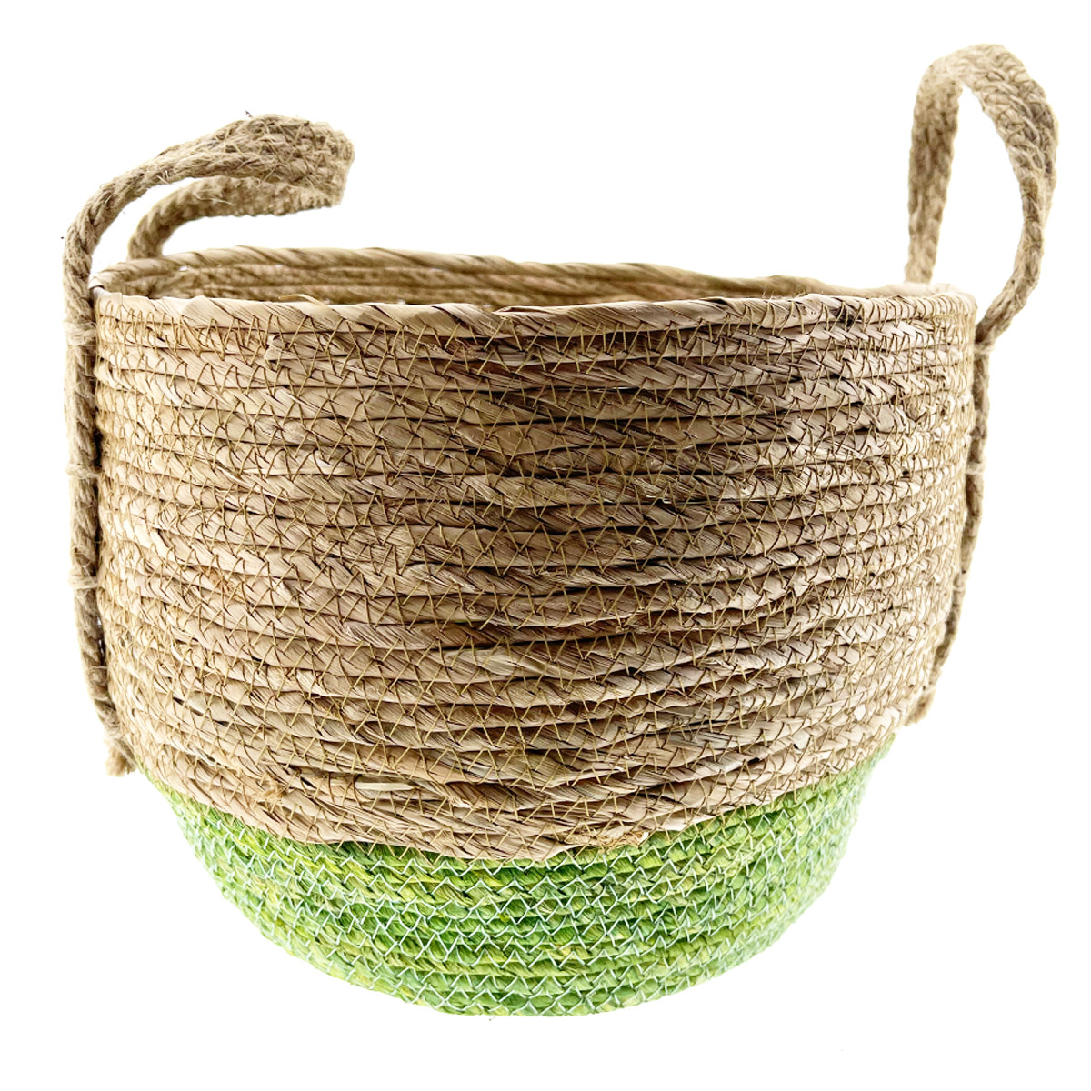 Pflanzkorb Seegras Natur, Übertopf natur/grün, 21x28cm, Naturkorb