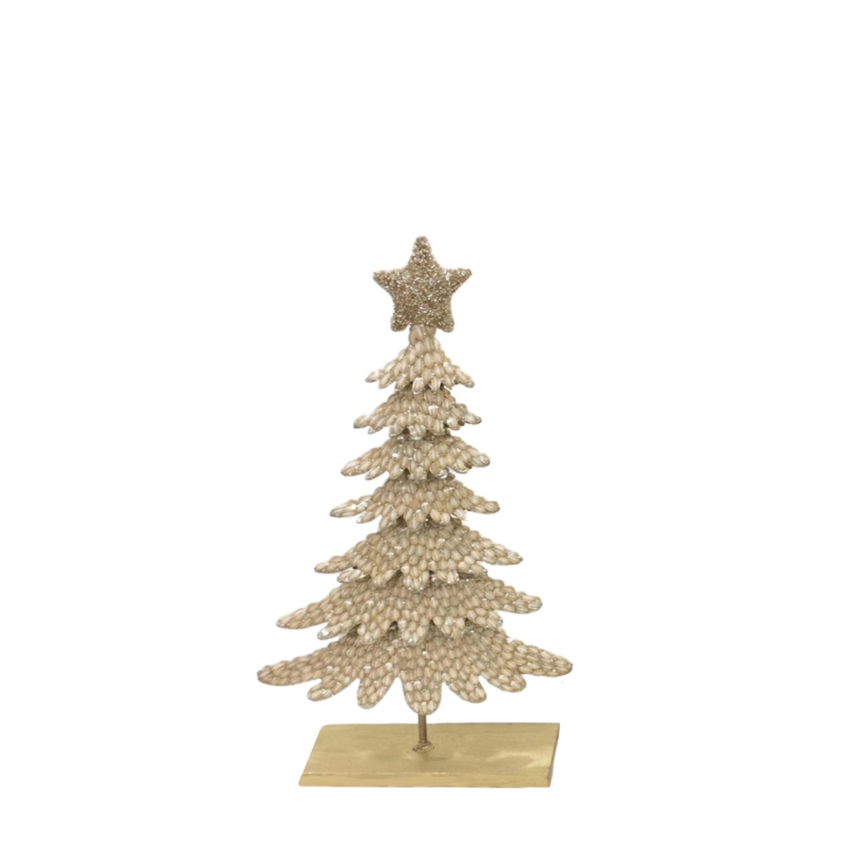 Edler Tannenbaum Weihnachten, goldener Weihnachtsbaum mit Pailletten und Weihnachtsstern, 30cm