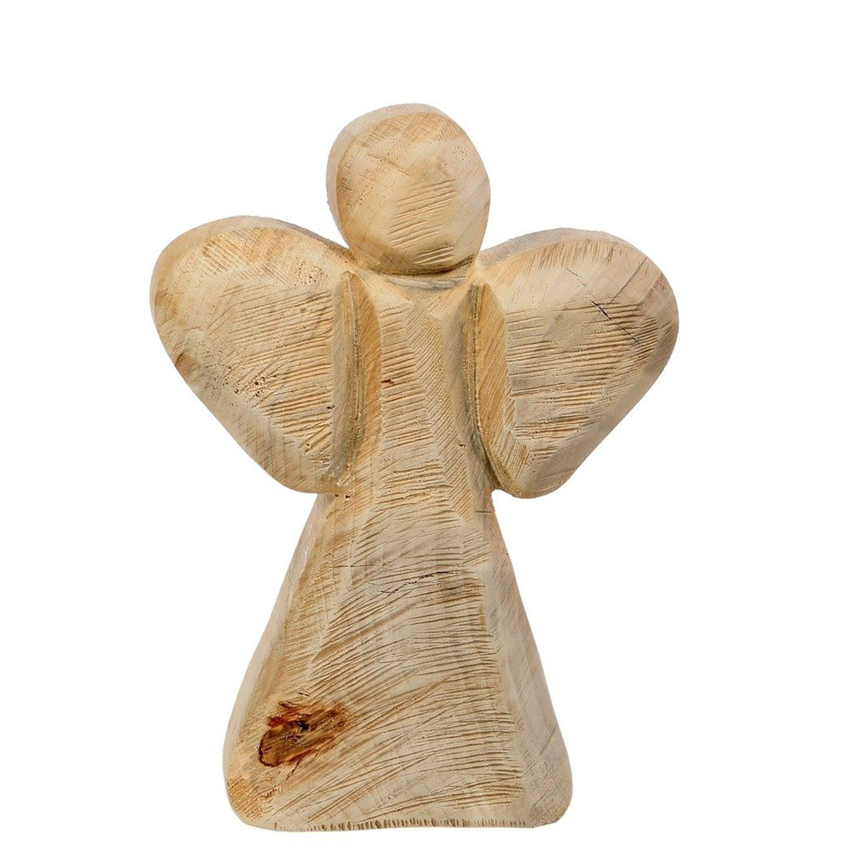 Deko Holzengel Natur, Engel aus sägerauem Pappelholz, 32cm, WMG Grünberger