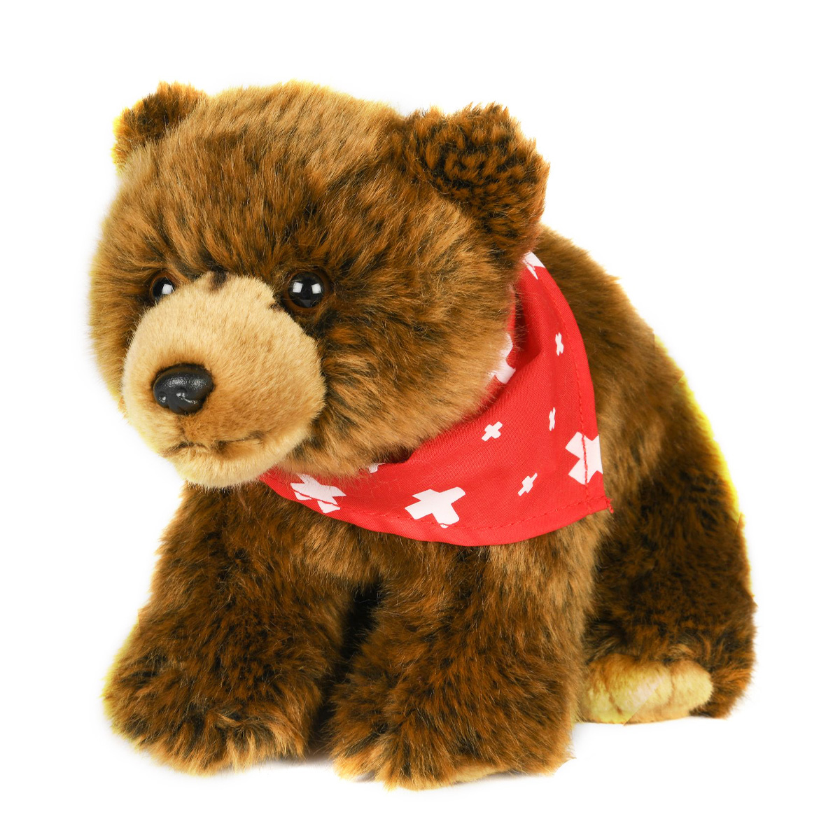 L61152R_01J53NBRGBCGKVPPCVQBD40VAEtkp49DJVwt7E0 Plüschtier Bär, Braunbär mit Halstuch, braun, 23cm, Uni Toys