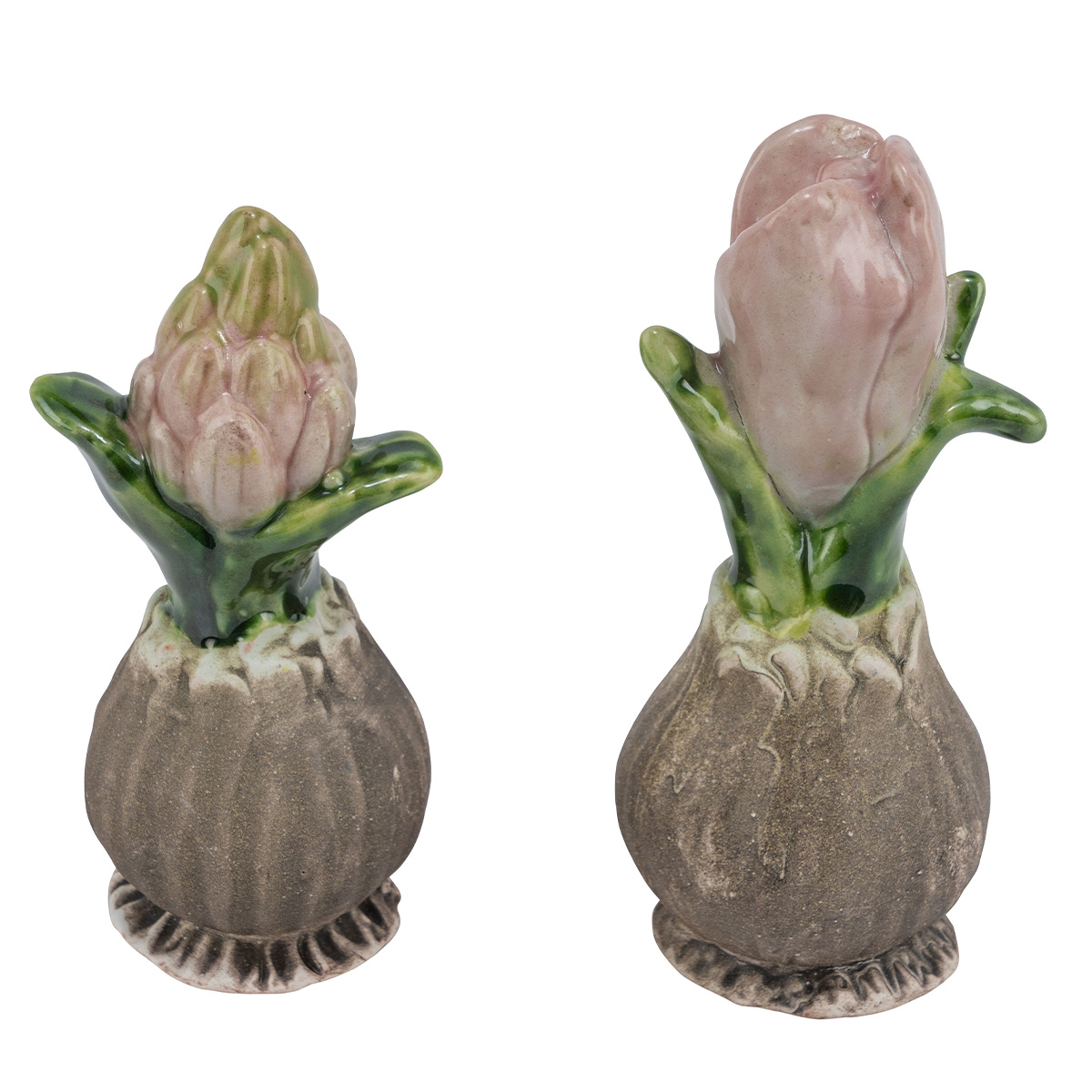 Deko Blumenzwiebel gelb-grün, 20cm, Steingut