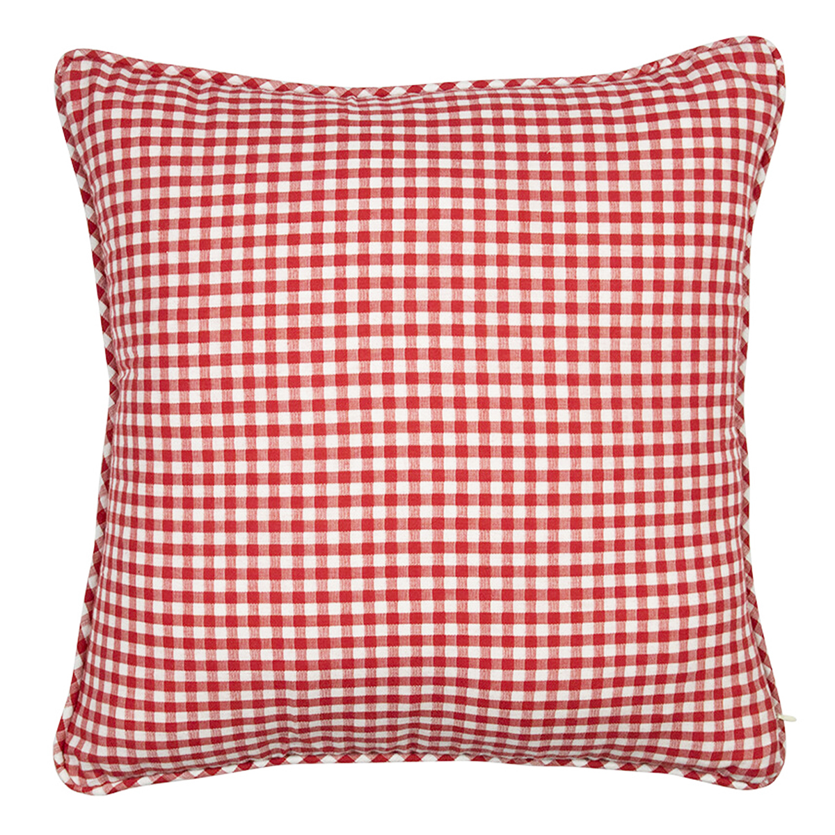 Baumwoll Kissen Karo weiß-rot, groß, 55x55cm, Mars & More