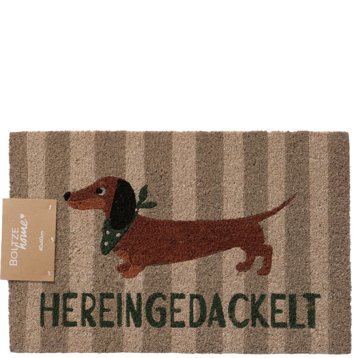 Kokos Fussmatte Dackel Ferdi, 60cm, Boltze Home Collections