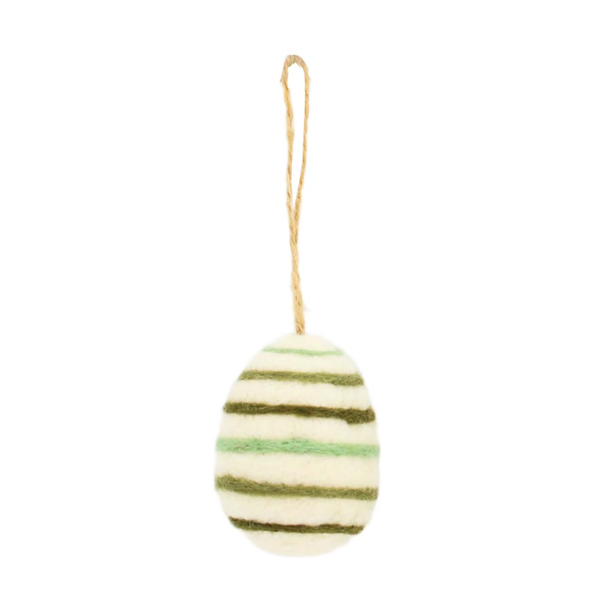 Deko Ei, Osterei aus Filz, cremeweiß mit Ringel, 5x7cm, Hänger, DIJK Natural Collections
