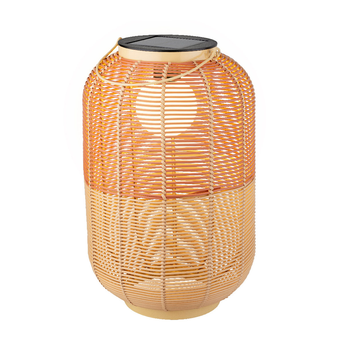 LED Solar Laterne, künstliche Korbweide orangebraun-beige, 43cm, Outdoor, Lumineo